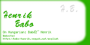 henrik babo business card